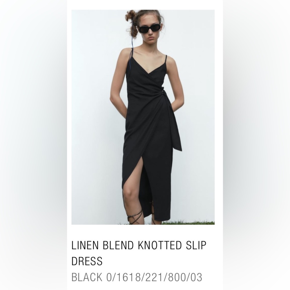Linen Blend Knotted Dress